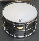 14x8 Black Nickel Plated Brass Snare Drum With Black Nickel Hoops