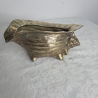 Vintage Brass Conch Seashell Planter Heavy 