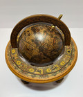 Vintage Old World Zodiac Italian Wooden World Table Top Globe Made In Italy