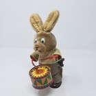 Vintage Russ  Rat A Tat  Wind Up Rabbit    Bunny Playing Drums - Good Working 