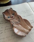 Vintage Ceramic Kitty Cat Trinket Dish Spoon Rest Tea Bag Holder