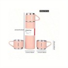 Double Layer Pink Gift Set Thermo Coffee Travel Mug Stainless Steel Vacuum Flask