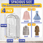 4 Pcs Clear Garment Bags For Hanging Clothes     Dust Proof Suit Bags For Closet