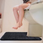 Betus U-shaped Contour Memory Foam Toilet Mat Velvet Washroom Rug - 16  X 24 