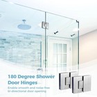 Glass Shower Door Hinges 180 Degree 2 Pack  Frameless To Silver 