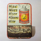 C1910 Solarine Metal Polish Tin Match Holder Striker Wall Hanging Safe Antique