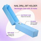 Pana Nail Drill Bit Holder Stand Display 30 Holes  rectangle   Blue