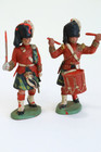 Vtg Britains Herald Plastic Soldiers     Band Highlander Set Of 3 Made In England