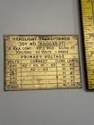 Joy Mining Old Vintage Headlight Transformer Brass Tag Data Plate Label Coal Adv