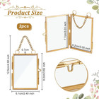 2pcs Wall Hanging Mini Photo Frames 3 6x2 4 Inch Double Glass Picture Frame With