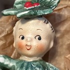 Vintage Napco Christmas Poinsettia Girl Holly Boy Salt Pepper Shakers Japan 1958