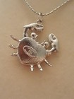 Upcycled Chanel Crab Charm Zipper Pull On A Silver Tone Necklace