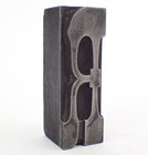 Antique Printing Block Letterpress Ornate Letter R Metal Typography Wooden Mount