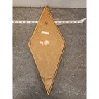 Mid Century Modern Lady Wall Plaque Diamond Shape Wood Frame Hand Colored Retro