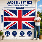 8x5ft Jumbo Xl Union Jack British Large Uk National Patriotic Fabric Flag Banner