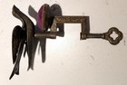 Antique 1800 s Victorian Bird Sewing Clamp Pin Cushion Brass Flower Detail