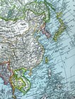1897 Century Map Asia China Japan India Nepal Tibet Korea Vietnam Taiwan Siam