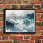 Abstract Mountain Landscape Painting - Fine Art Print Of Original Painting