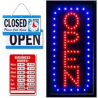 Bright Neon Open Sign For Business - Vertical Led Display With Flashing Mode  Ho