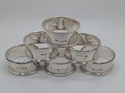 Set Of 6 Antique English Sterling Silver Plain Napkin Rings  Dated 1926