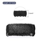 5 Yards 3 Inch Elastic Sequins Trim Flat Sequin Strip Paillette  Black
