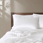 Calm Jumbo Medium Density Satin Bed Pillow White