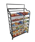 Returned Item  39  Wide Bakery Display Rack Wheels Adjustable Shelves Header