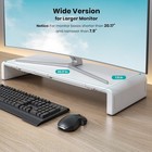 Monitor Stand Riser Adjustable Height Desk Shelf With Drawer   Phone Stand White