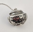 Vintage Sterling Silver Tea Diffuser Strainer Ball Infuser W  Chain - 9 5g