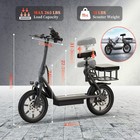 Ladped Lpbs Foldable Electric Scooter Adult W seat   Basket 500w 14inch 28 Miles