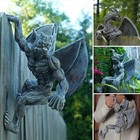 Home Wall Art Hanging Resin Gargoyle Ornaments Outdoor Garden Adornment Decor    