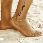 Tibetan Silver Plated Anklet Foot Chain Hollow Plum Flower Star Women Jewelry 