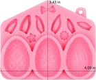 Silicone Mold  Bunny Ears Colorful Egg Pattern Chocolate Mold  Bow Rabbit Ear Mi