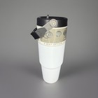 Vacuum Insulated Mug 30oz 890ml White Black 3 Way Option Lid With Handle