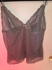 90s Y2k Ck Calvin Klein Lace Sheer  Camisole Gray Size Large Vintage 