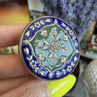 Vintage Brass Enamel Pill Box Small Trinket Jewelry Box Collectible Mini Gift