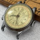 Broken Vtg Sinsa Sport Telemetre Men s 34mm Watch Mechanical Chrono - For Parts