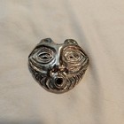 Vtg Native American Sterling Silver She Who Watches Mask Broach Lillian Pitt