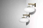 Mid Century Pair Modern Opaline Glass Wall Sconce Industrial Italian Stilnovo