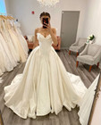 Bohemian Satin Sleeveless Wedding Dresses A Line Court Train White Bridal Gowns