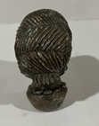 Vintage Benin African Bronze Tribal Head Sculpture