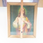 Vintage Framed Sacred Heart Christ Jesus Art Print Catholicism Christianity