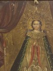 Beautiful Rare 19th C Mexican Retablo Painting Oil On Tin 1900