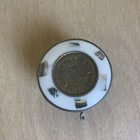 Vintage Silver With Shell Inlay Round-shaped Pill Box Stamped Mexico