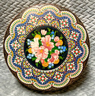 Vintage Floral Tin Round Daher Designed Made In England 7 75    Sewing Craft Tin