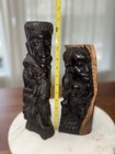Vintage Hand Carved Genuine Ebony Wood Makonde Sculptures     Tanzania African Art