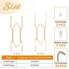 6 Pieces Stainless Steel Spring Plate Hangers For The Wall  6 8 Inch Invisibl   