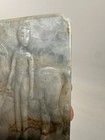Chinese Carved Ice Frost Jadeite Jade Plaque Man Standing W Horse 1900s 4 5 8   