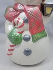 Vintage Ox Mold Ceramic Mold Hand Painted 13  Snowman W  Lantern Candy Cane