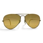 Vintage B l Ray-ban Gold Aviator Sunglasses 58   14 Usa Amber Glass Lenses W  Case